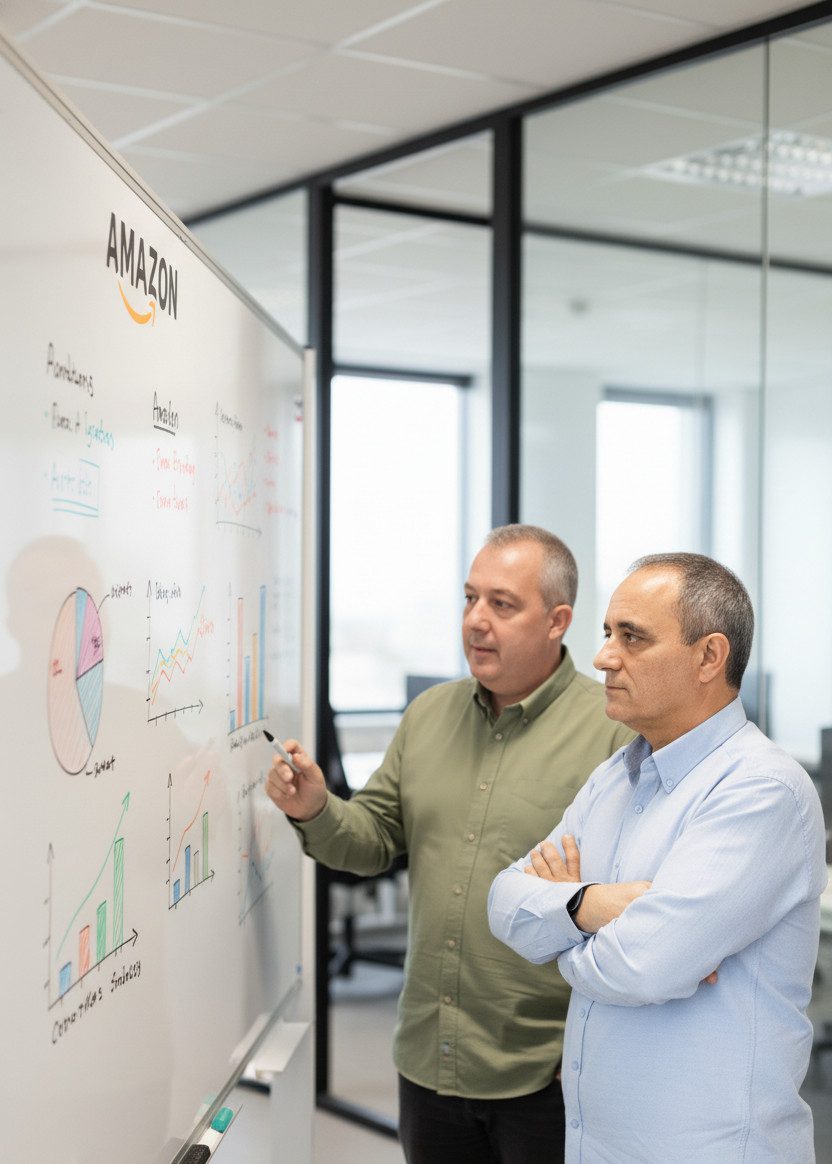 JD AI CONSULTANTS trabajando proyecto Amazon en oficina